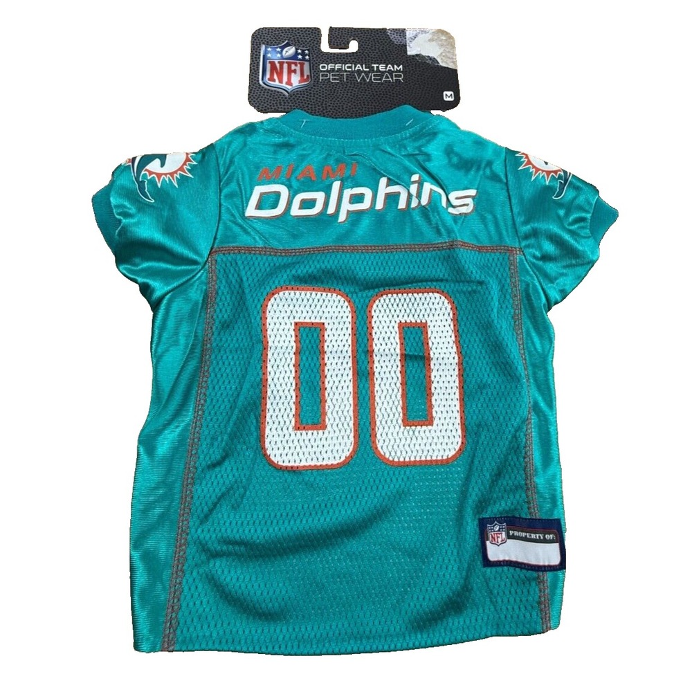 NFL Miami Dolphins Pet Jersey Dog Shirt Aqua Orange Size Medium NEW